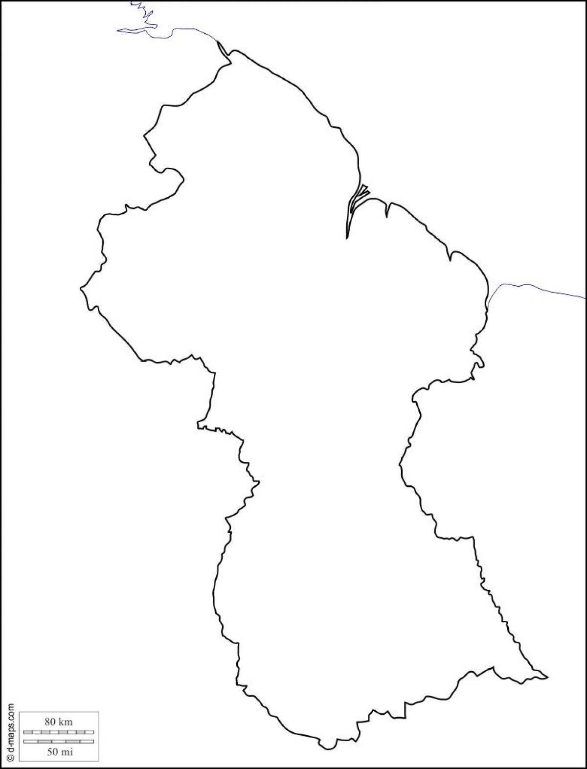 blangkong mapa ng Guyana