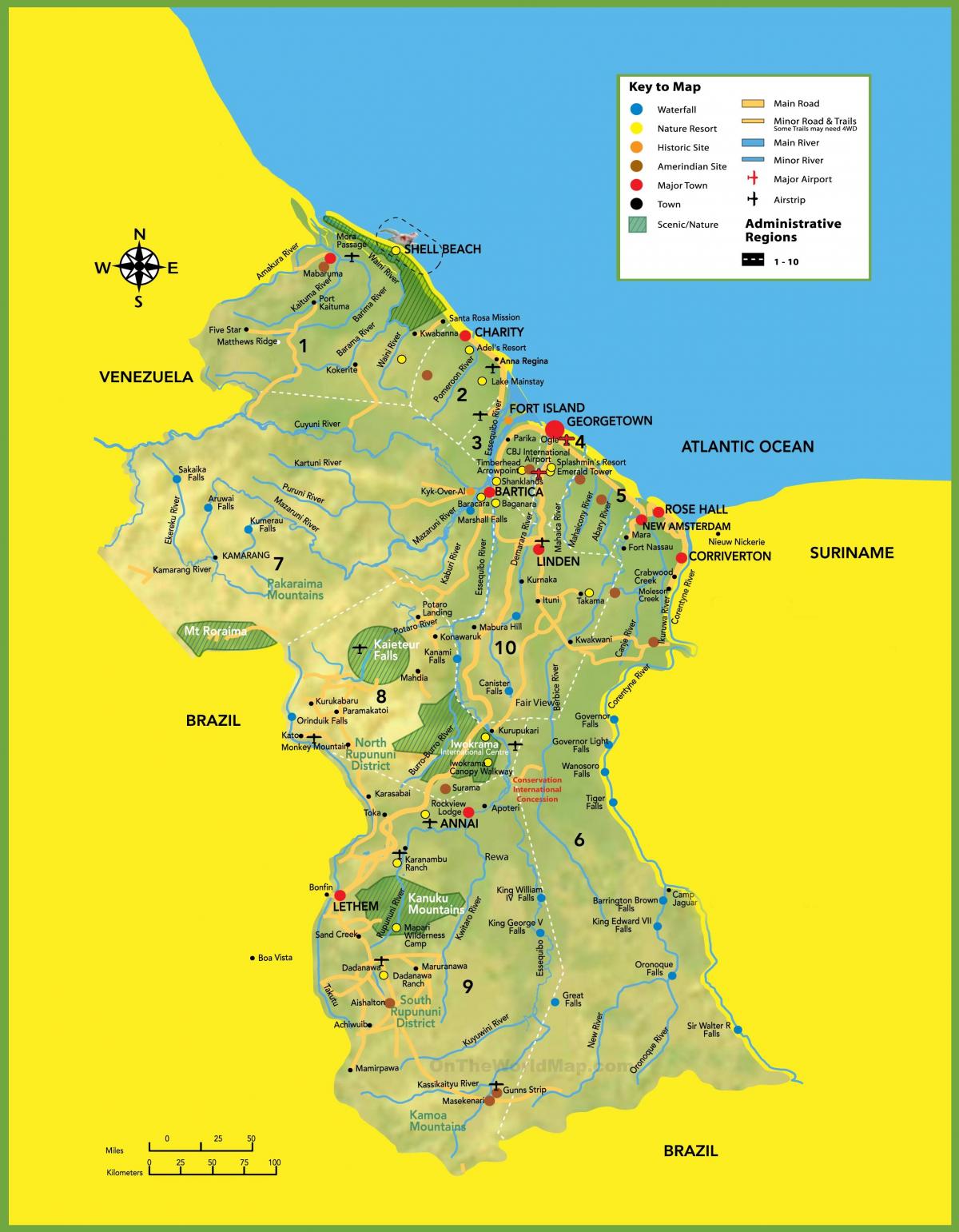 mapa ng larawan ng Guyana