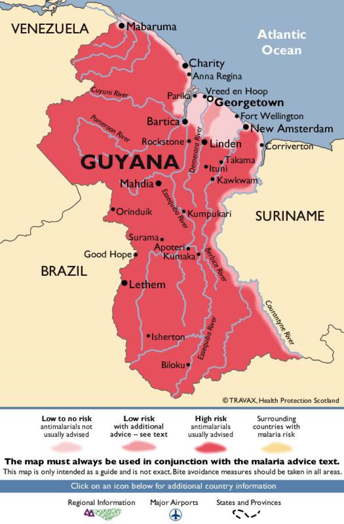 ang mapa ng Guyana
