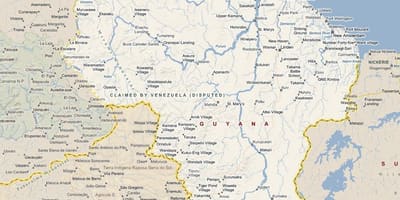 Mapa ng Guyana kalsada