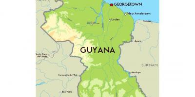 Isang mapa ng Guyana