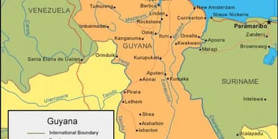 Mapa ng Guyana pampulitika 