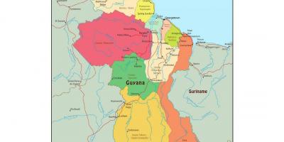 Mapa ng Guyana ng pagpapakita ng mga administratibong rehiyon 10