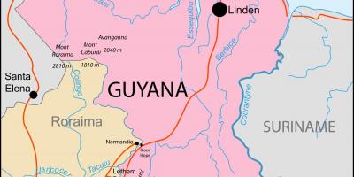 Mapa ng Guyana lokasyon sa mundo